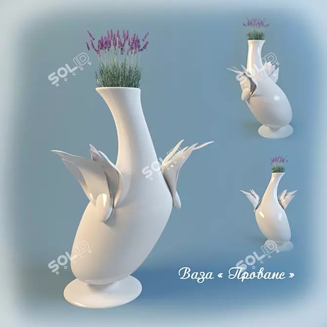 Vintage Provence Ceramic Vase 3D model image 1