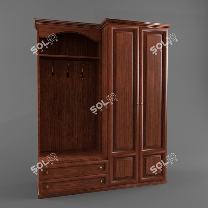 Spacious Entryway: 1800mm Width, 580mm Depth, 2335mm Height 3D model image 1