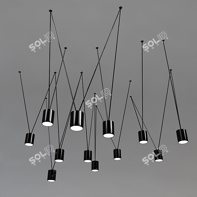 Sleek MATCH Hanging Lamps 3D model image 1