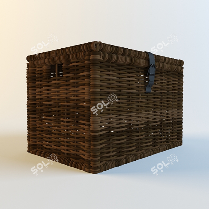 Woven Laundry Basket 3D model image 1