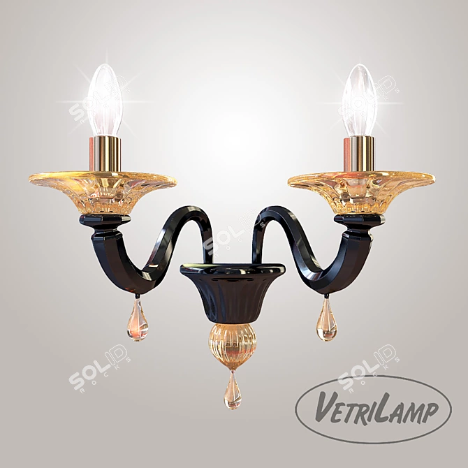 Luxury Nero Oro 24kt Vetri Lamp 3D model image 1