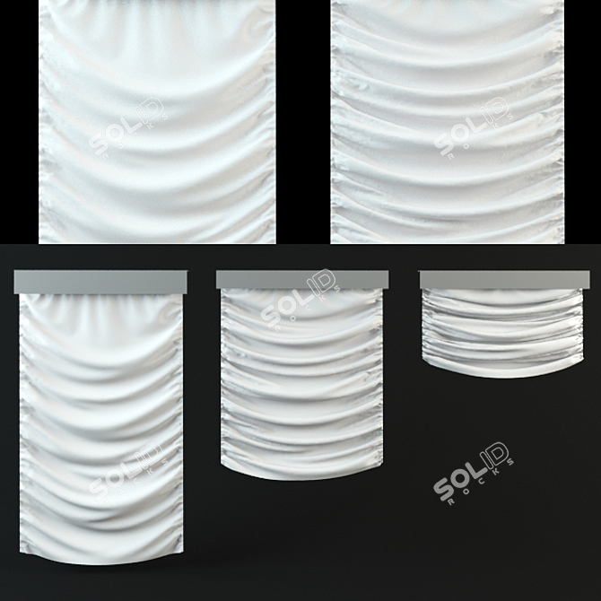 Elegant Roman Window Shades 3D model image 1