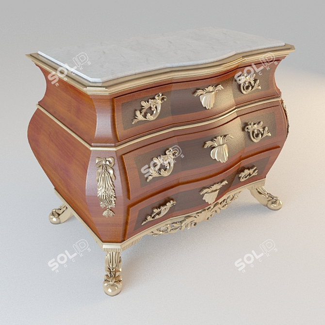 Luxury Locker Nightstand by FRANCESCO MOLON 3D model image 1