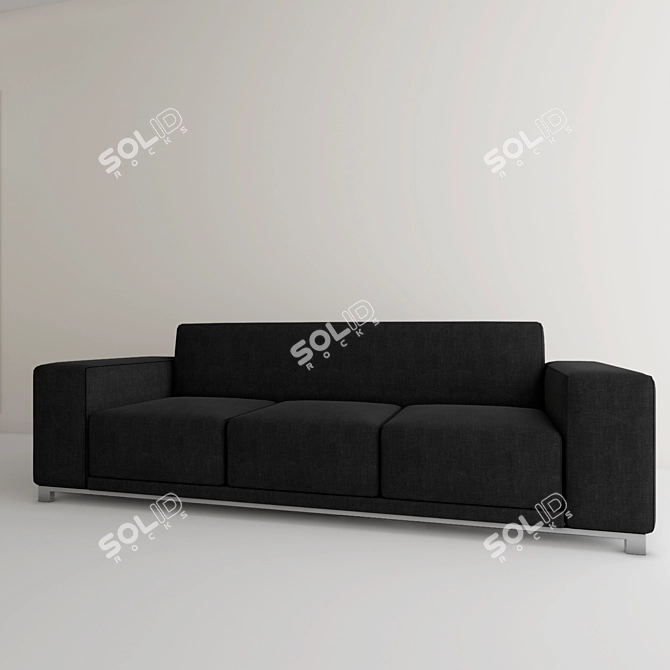 Modern Plumer Sofa - W2310xD860xH700mm 3D model image 1
