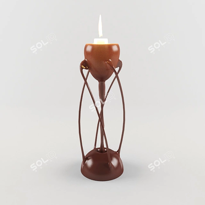 Serenity Flame: Hand-Poured Candle 3D model image 1
