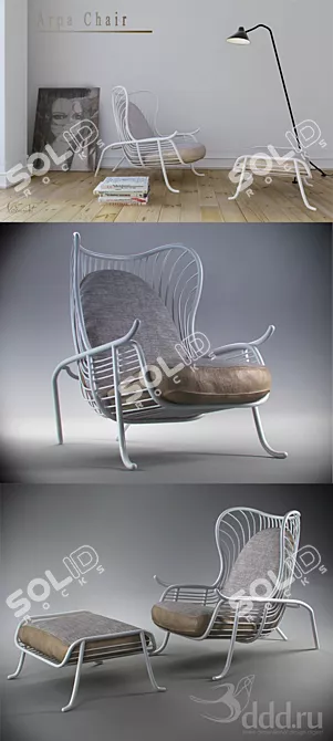 Elegant Arpa Lounge Chair 3D model image 1