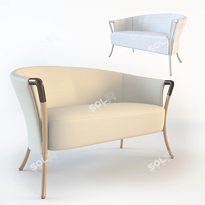 Giorgetti Progetti Settee: Italian Elegance for Your Home 3D model image 1