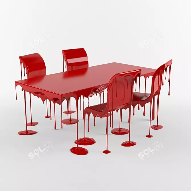 Dripping Art Table 3D model image 1