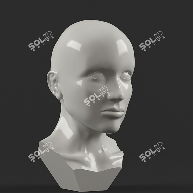 Pro Mannequin Head: Close-Up Ready 3D model image 1