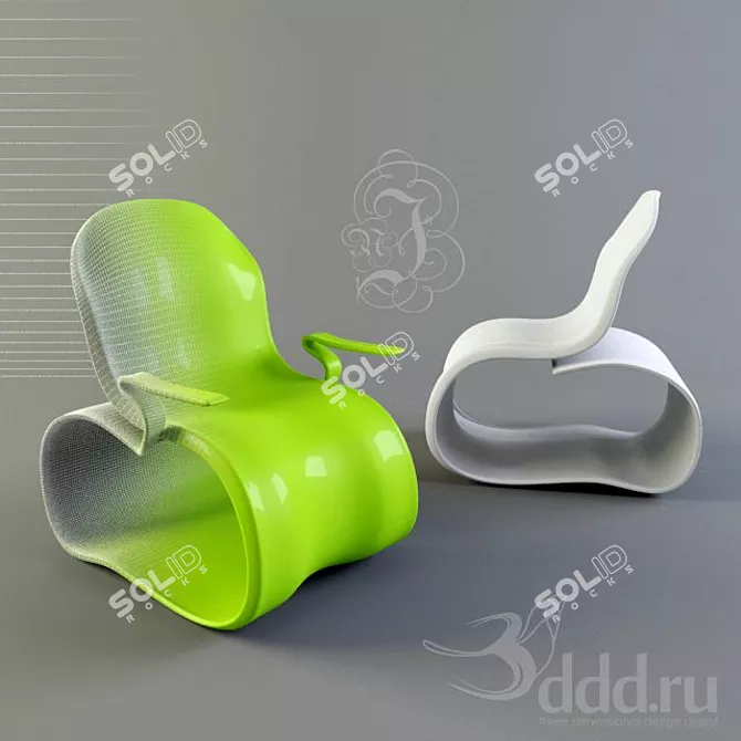  nJ Armchair & Chair Set 3D model image 1