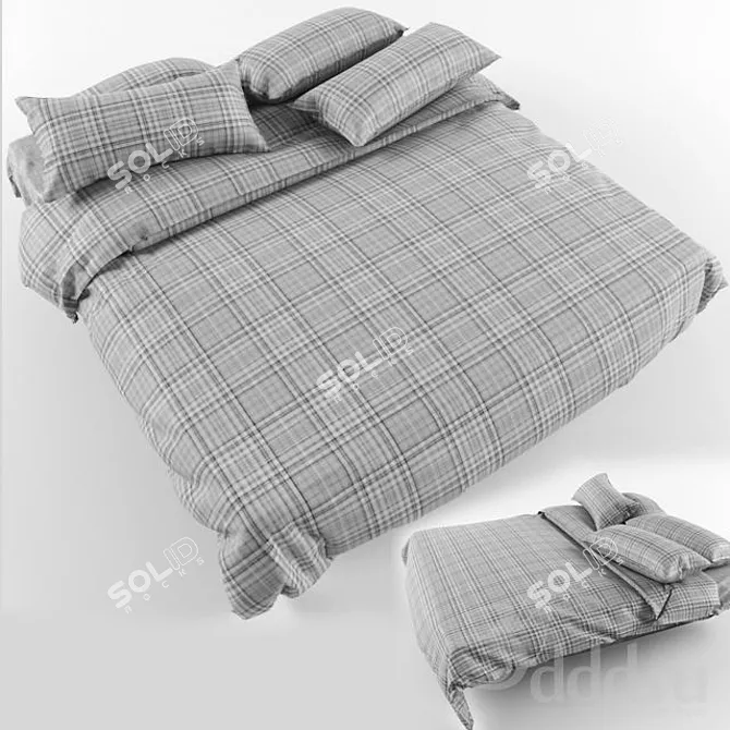 Title: Cozy Dreams Bedding 3D model image 1