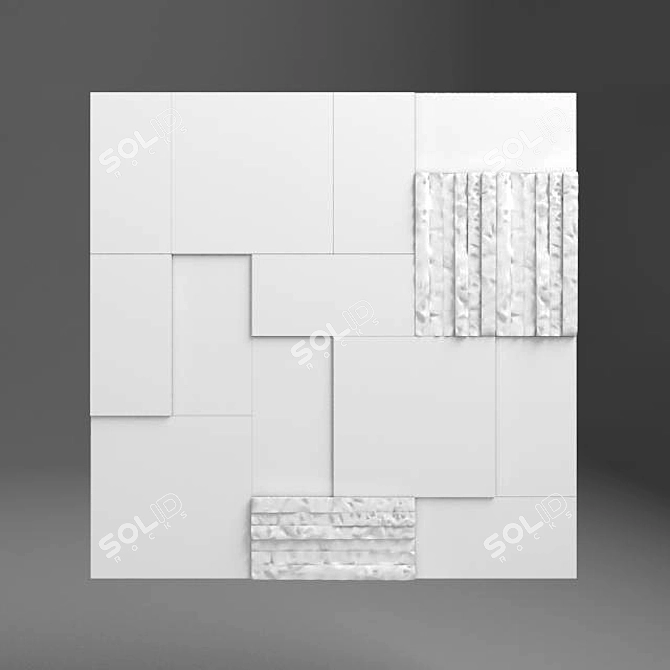 Elegant Carrara Matte Mix Mosaic 3D model image 1