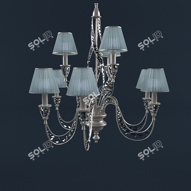 Crystal Chandelier 860mm: Elegant Lighting Solution 3D model image 1