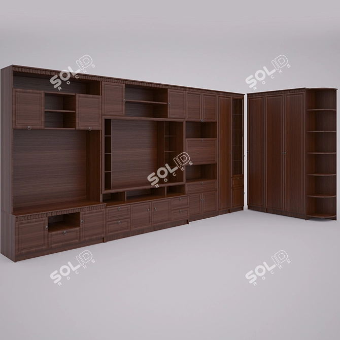 Yana Modular Wall Unit 3D model image 1