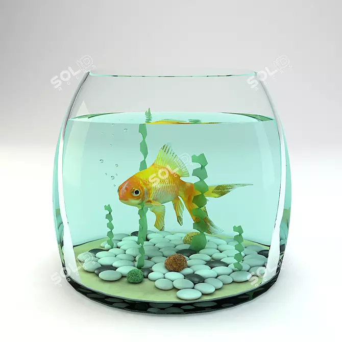 Golden Fish Aquarium 3D model image 1