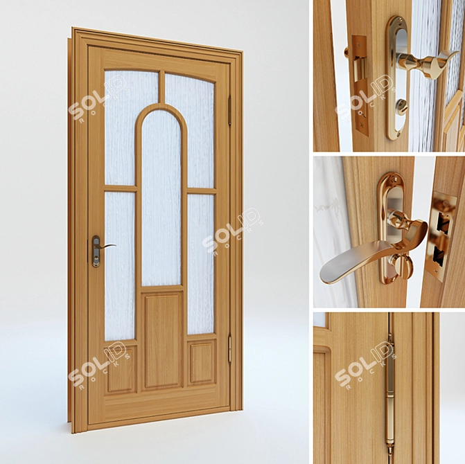 Title: Custom Glass Interior Door 3D model image 1