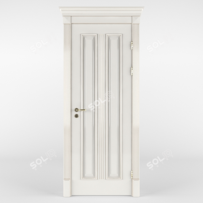 Classic-Style Door with Panel Design 3D model image 1