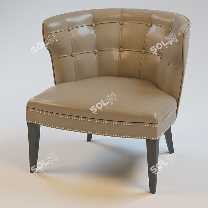 Quilted Headboard Chair 3D model image 1