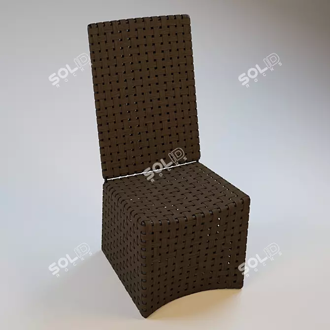 Title: Elevated Wicker Chair 3D model image 1