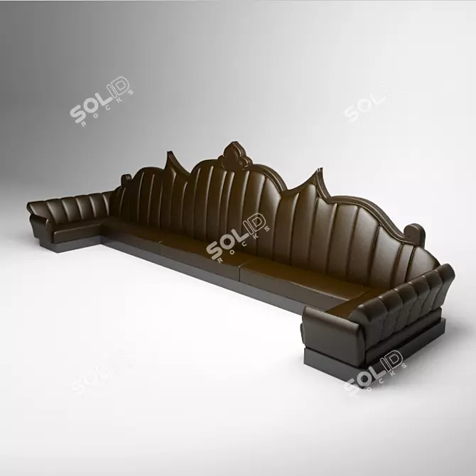 Club Carved Back Sofa 3D model image 1