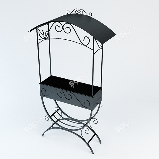 Elegant Wrought Iron Mangal 3D model image 1