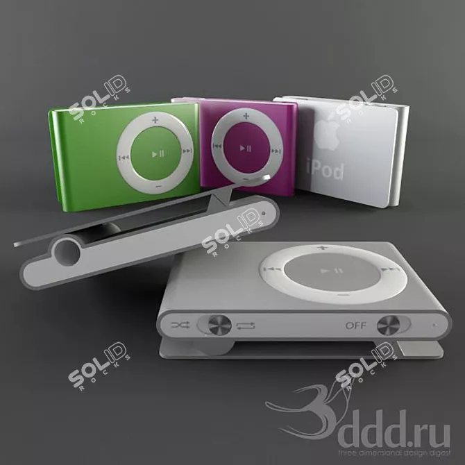 Sleek iPod Shuffle - Music on the Go 3D model image 1