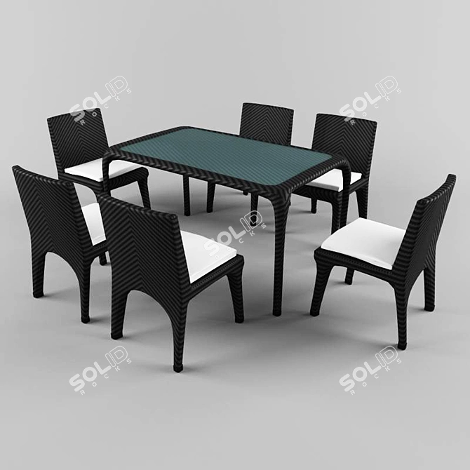 Elegant "Bologna" Dining Set 3D model image 1