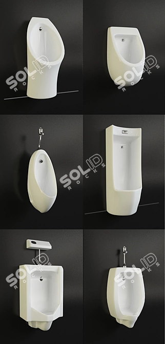 Modern Urinals for Stylish Spaces 3D model image 1