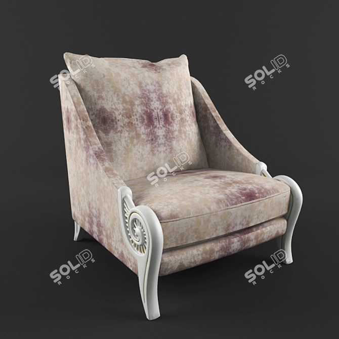 Elegant Art Deco Armchair 3D model image 1