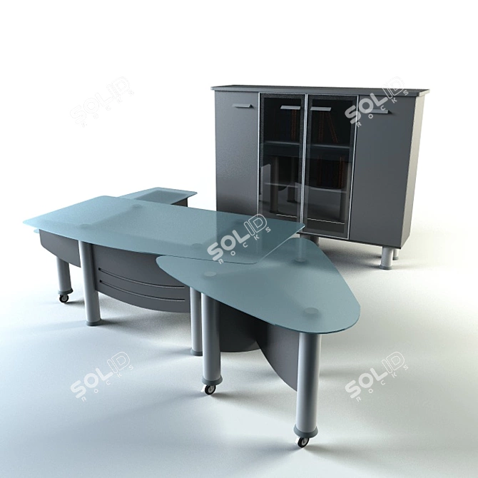 Italian "Columbus" Full Mobili Desk & Chest 3D model image 1