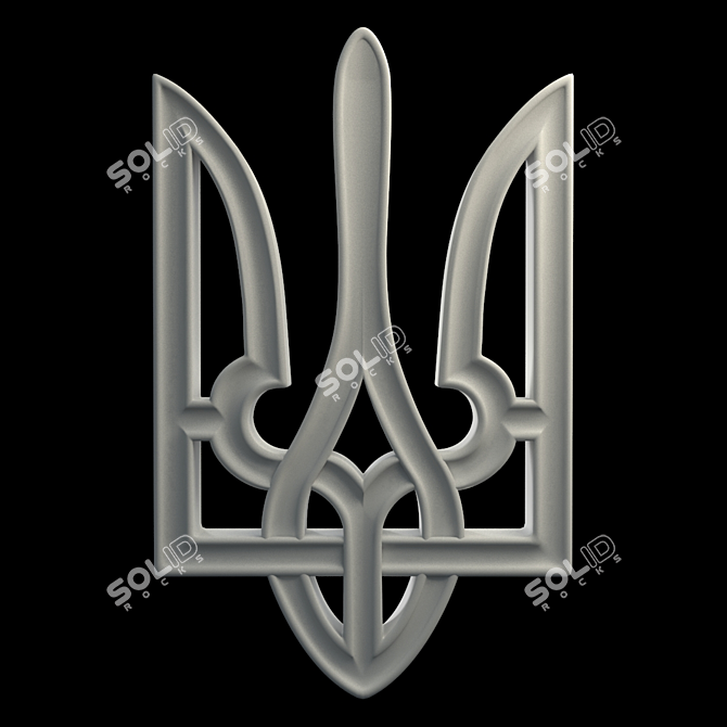 Ukrainian Trident Emblem 3D model image 1