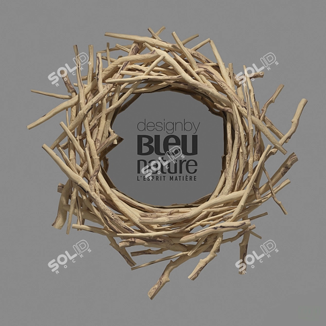  Rustic Wood and Glass Accent 3D model image 1