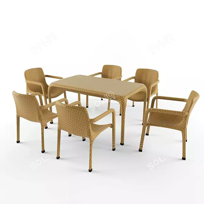 Elegant "Torino" Table Set 3D model image 1