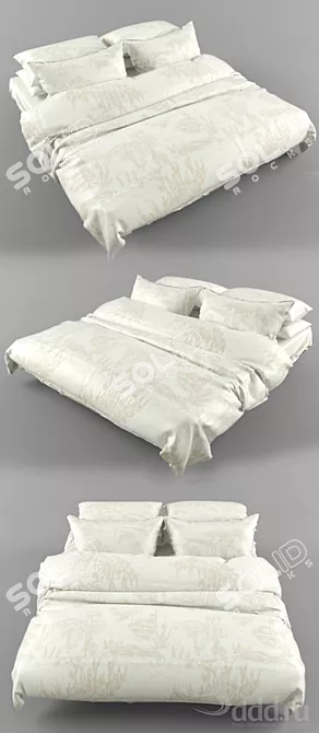 Luxury Bedding Set 3D model image 1