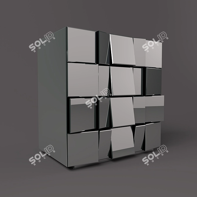 Mirrored Illusion Chest of Drawers 3D model image 1