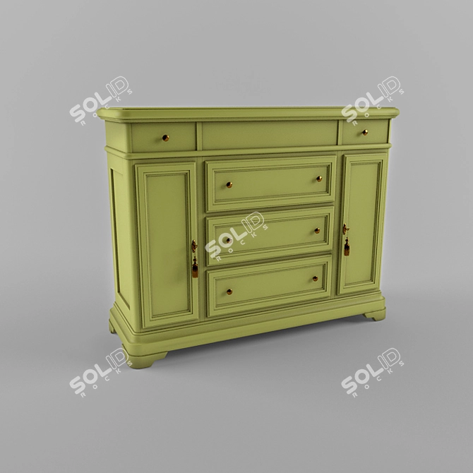 Classic Chest of Drawers 3D model image 1