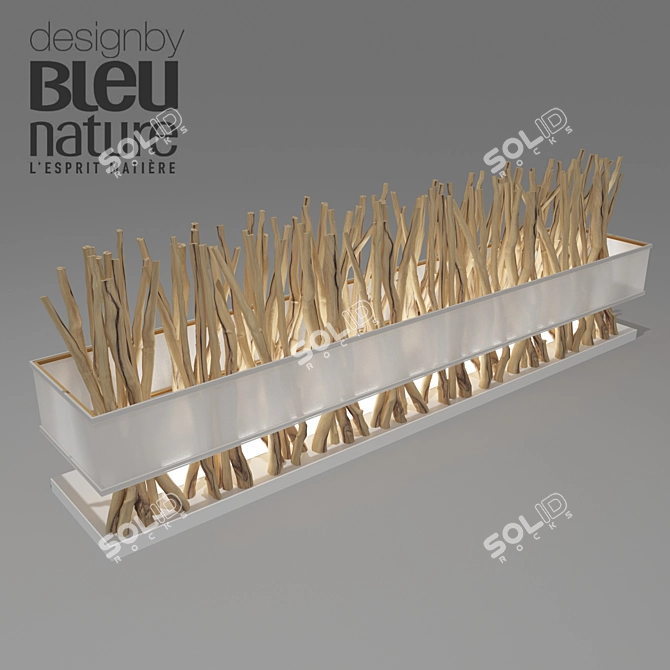 Halo Bleu Nature Wooden Metal Décor 3D model image 1