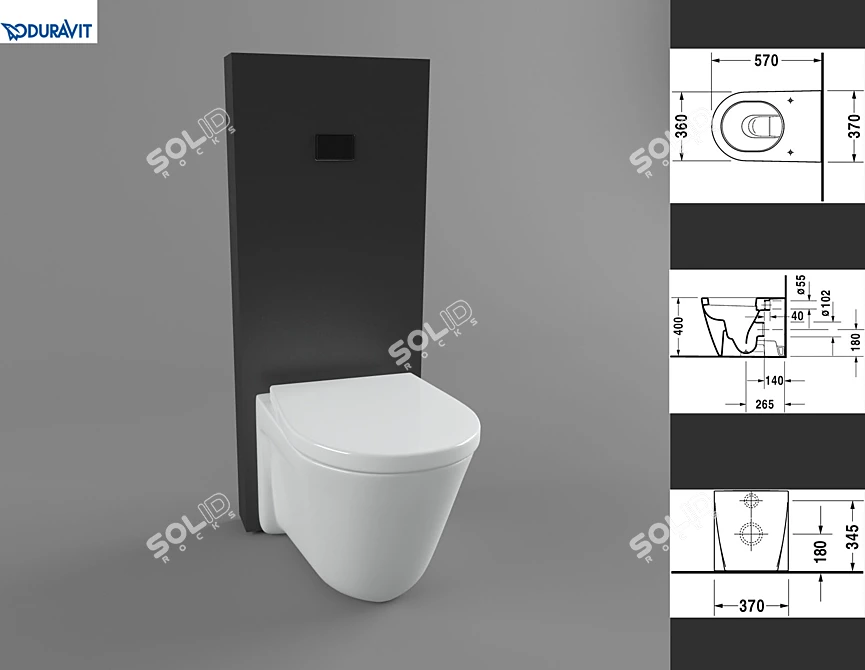 Durable Duravit Starck 2 Toilet 3D model image 1