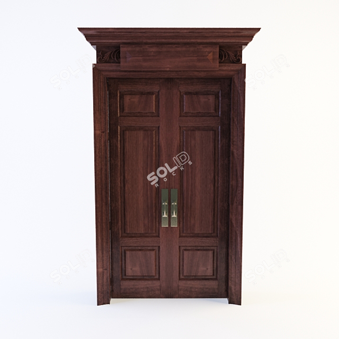 Double High Doors 3D model image 1