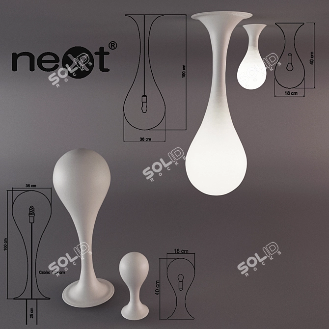 Next "Liquid Light" - Versatile Ceiling/Floor Lamp 3D model image 1