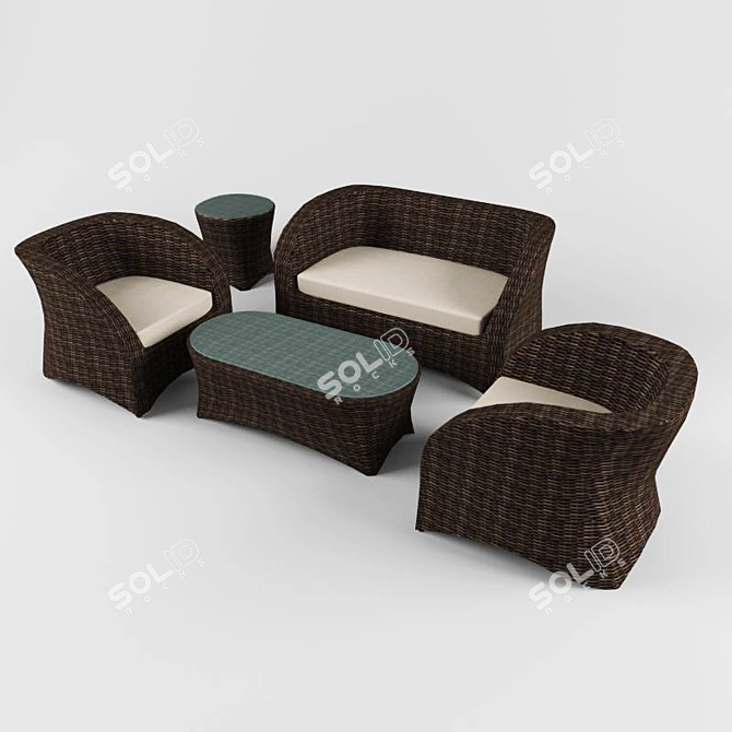 Modern Italian Style Furniture 3D model image 1