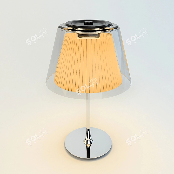 Elegant Glass and Metal Table Lamp 3D model image 1