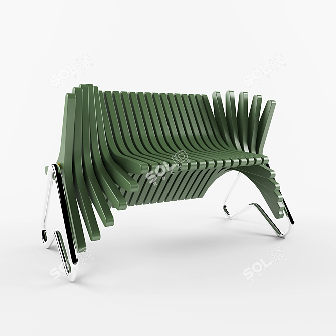 Elegant Park Bench 3D model image 1