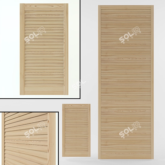 Title: Versatile Door Blinds with Realistic Textures 3D model image 1