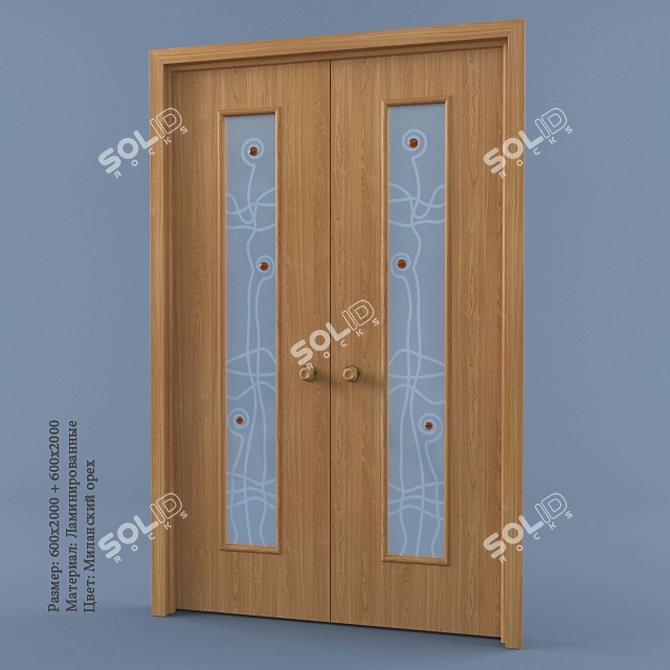 Elegant Interior Door 3D model image 1