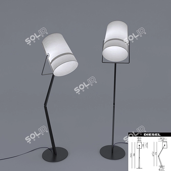 Fork Terra: Stylish Floor Lamp 3D model image 1