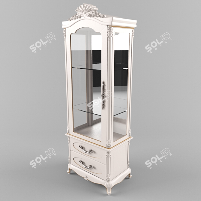 Elegant Aurora Display Cabinet 3D model image 1