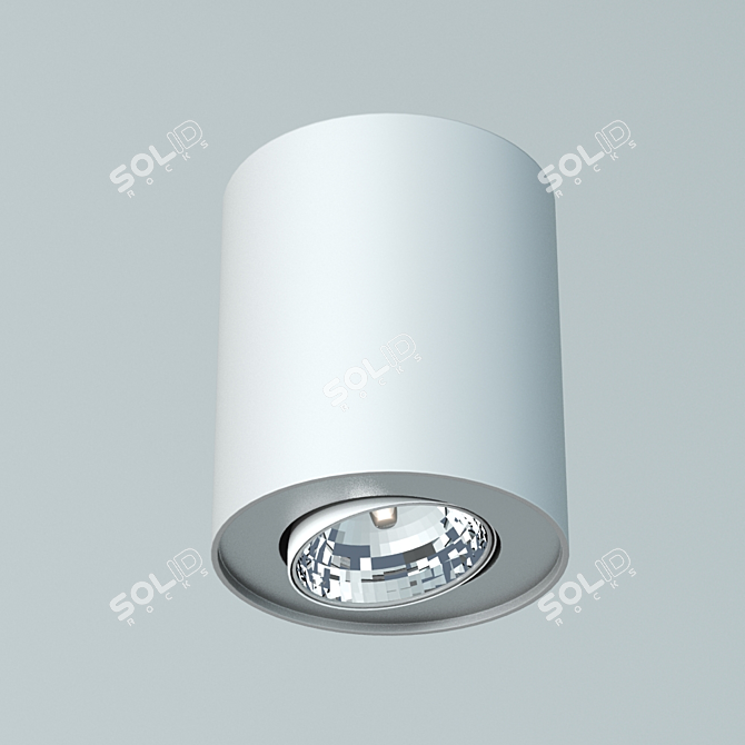 Massive Nero 56330/31/10: Elegant GU10 White Metal Ceiling Light 3D model image 1