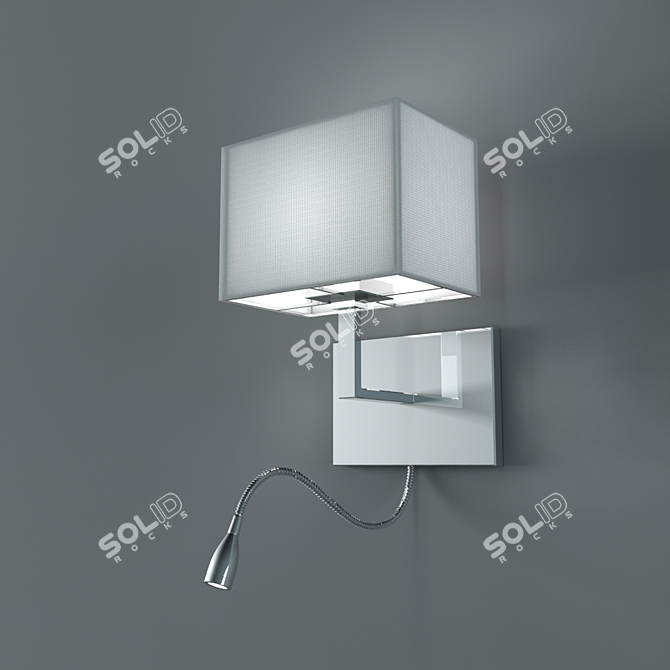 Chrome Textile Searchlight 3D model image 1