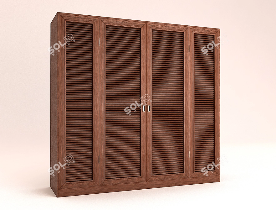 Adjustable Modular Wardrobe 3D model image 1